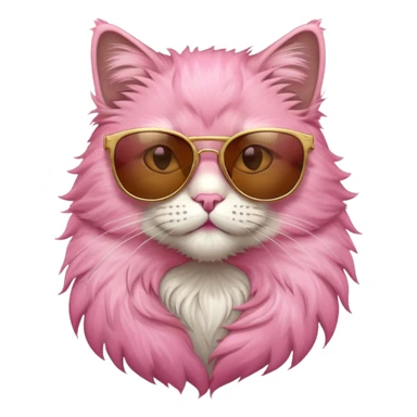noble selfesteen pink hairy cat sunglases sticker