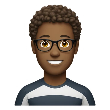 young  Man with round glasses and sportswear, short brown curly hair  sticker