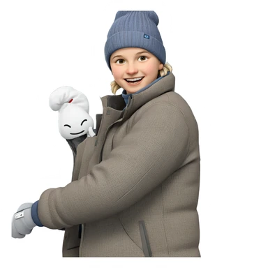 smiling boy in winter hat sticker