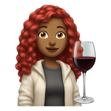 red wine hair girl cozy sticker