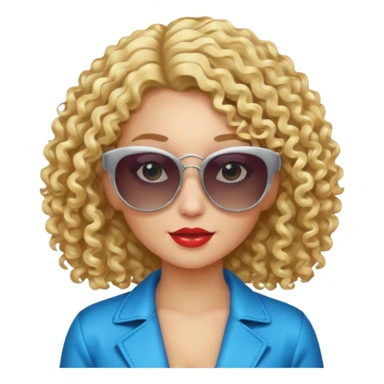 fancy blonde curly hair girl with sunglasses and night club outfits sticker