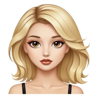 Blonde balayage model, luxury makeup  sticker