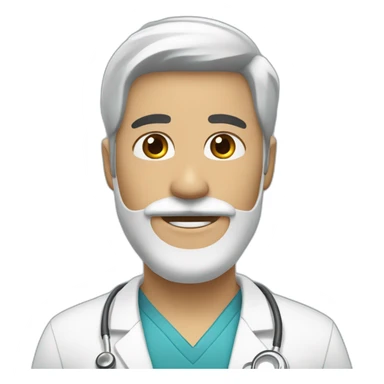 medico piel blanca, pelo negro y barba corta sticker