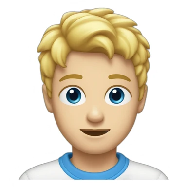Garçon blond au yeux bleu avec un sweat-shirt bleu sticker
