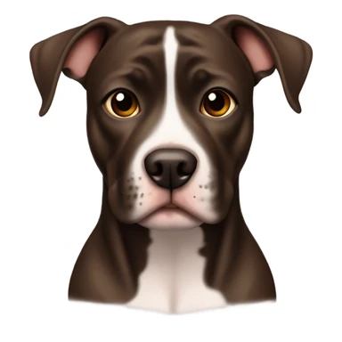 Dark brown staffordshire terrier with big brown eyes sticker