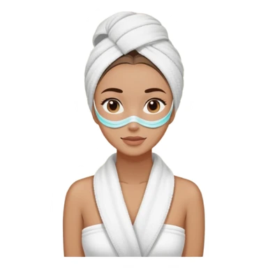 Girl in a spa with a face mask on and a towel on her hair sticker