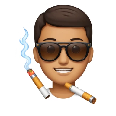 cool emoji with pixelated sunglasses and a cigarette sticker