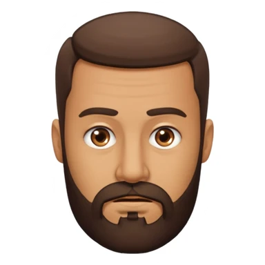 man, short hair, brown eyes, full beard, disgusted sticker