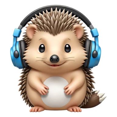 Make a hedgehog wear headphones  sticker