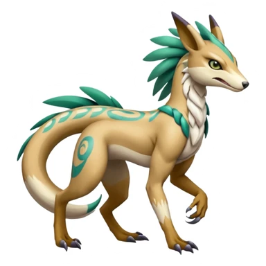 Tribal Exotic Meloetta-Sergal-Palkia-hybrid-fusion-Fakémon-creature, full body sticker