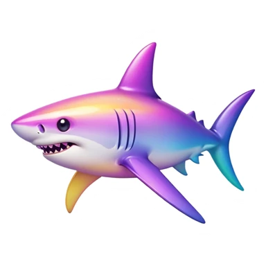 Sparkly shark with a purple to yellow gradient sticker