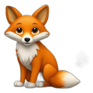 Un renard avec une drapeau arc-en-ciel à la place de la queue sticker