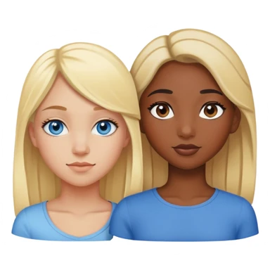 Best friends girl. Black girl black eyes blonde girl blue eyes sticker