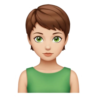 mujer pelo marron pixie cut sticker