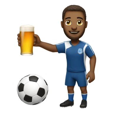 Man with beer playing soccer sticker