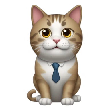 cat going to office sticker