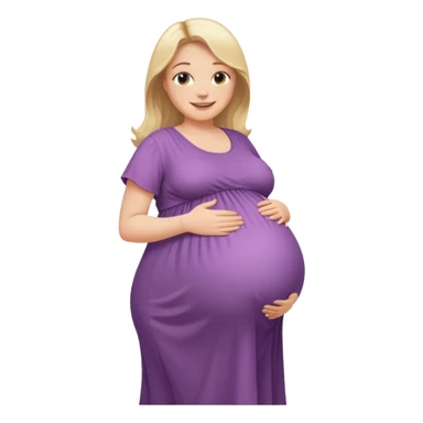 heavily pregnant woman with very large overdue belly sticker