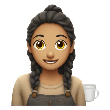 smiling girls in cozy cafe sticker