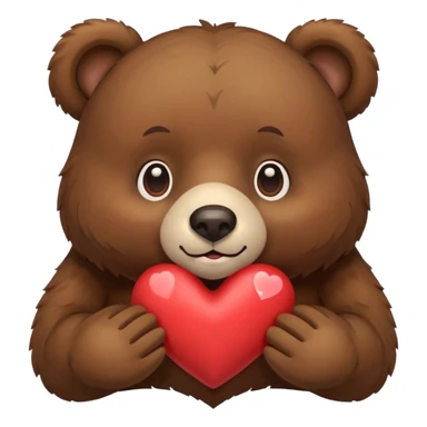 A bear with a heart sticker