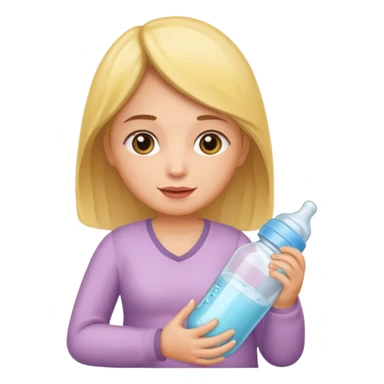 woman with baby bottle sticker