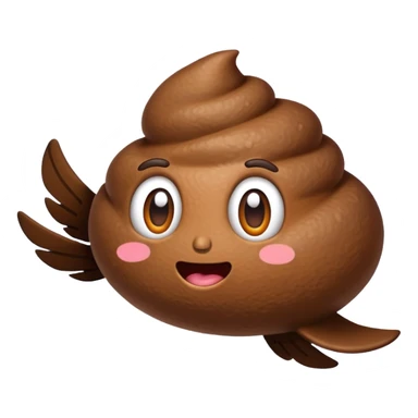 flying poop sticker
