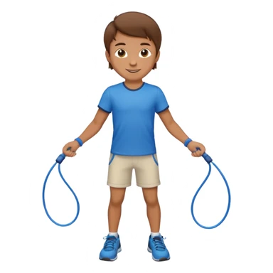 Boy with Skipping Rope on start to skip sticker