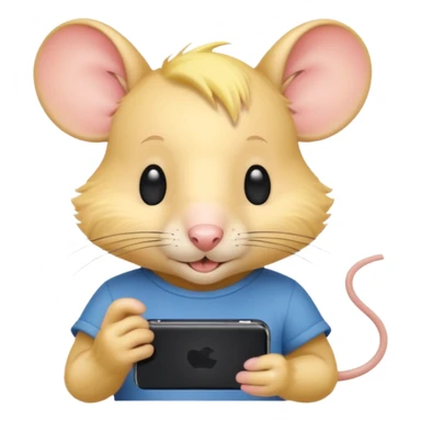yellow haired mice with phone sticker