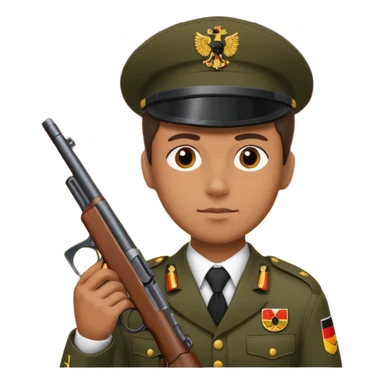 A soldier with a gun on the background of the flag of the German Empire sticker