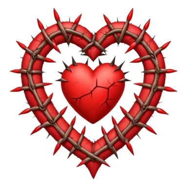 Create heart shape and in the horizontal midway create that crown thonrs like in the Jesus head  sticker