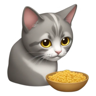 a cat eating food sticker