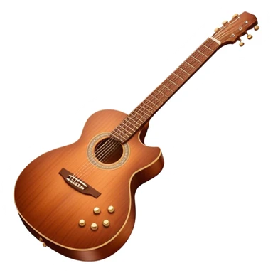 Cinematic Realistic Guitar, smooth mahogany body with intricate wood grain, steel strings reflecting soft light, gentle hand positioning on the fretboard, glowing with warmth and musical soul. sticker