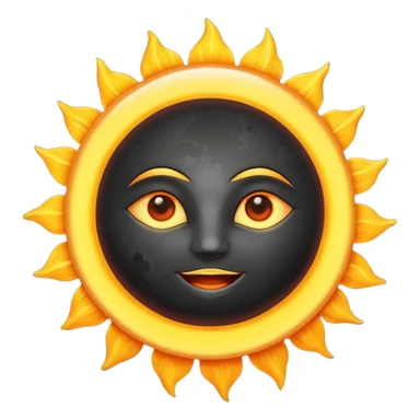 Eclipse – Dark moon covering sun, glowing corona sticker
