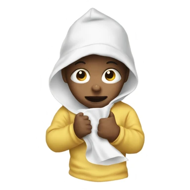 Baby throwing up signs with a mask  sticker