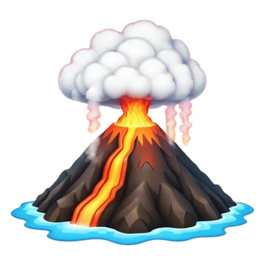 geothermal energy emoji with volcano and steam sticker