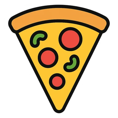colored slice of pizza icon sticker