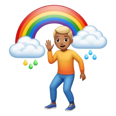 a person farting a rainbow  sticker
