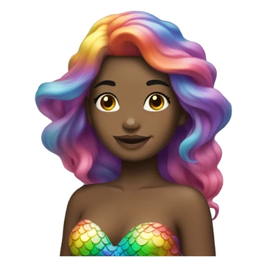 Mermaid with rainbow hair sticker