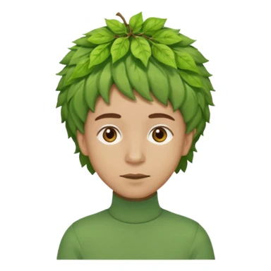 The Tree of Wisdom of The Wiggles with light skin, brown eyes, green leaves wig and, green skivvy shirt, light brown pants sticker