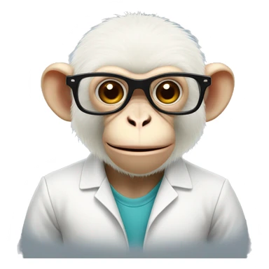 Albino monkey with run glasses sticker