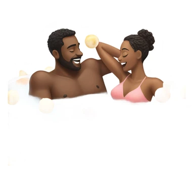 Couple taking bath bomb sticker