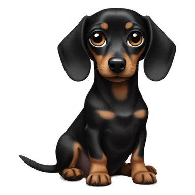black dachshund with a black and white chihuahua sticker