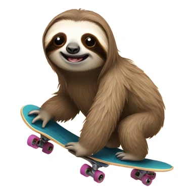 A sloth on a skateboard sticker