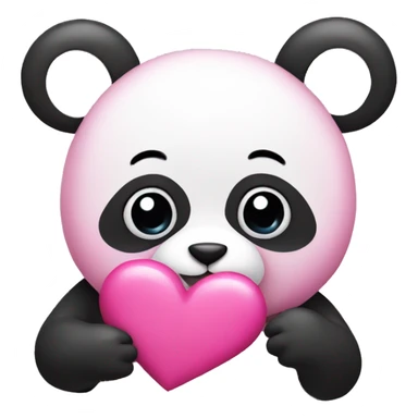 pink panda holding a pink heart  sticker