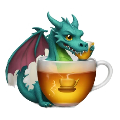 Dragon sipping tea sticker