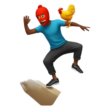 Parkour guy with a chicken head sticker