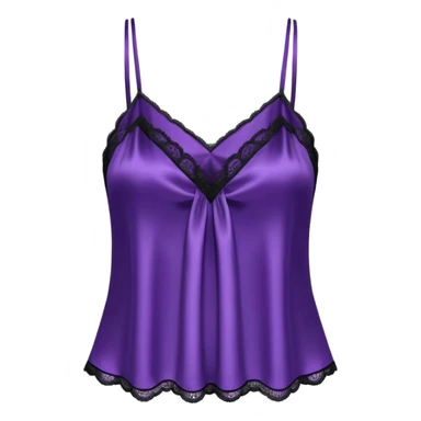 Hyper Realistic gothic purple smooth appearance, silk with lace camisole blouse  sticker