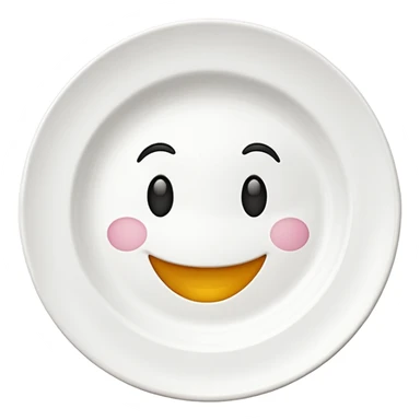 plate with happy face sticker