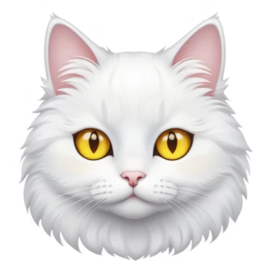White cat with yellow eyes sticker
