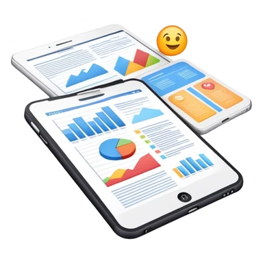 several documents with text and diagrams sticker