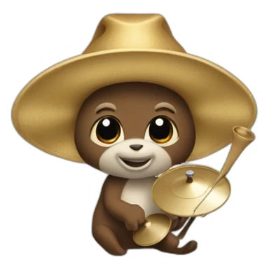 mokey with cymbals sticker